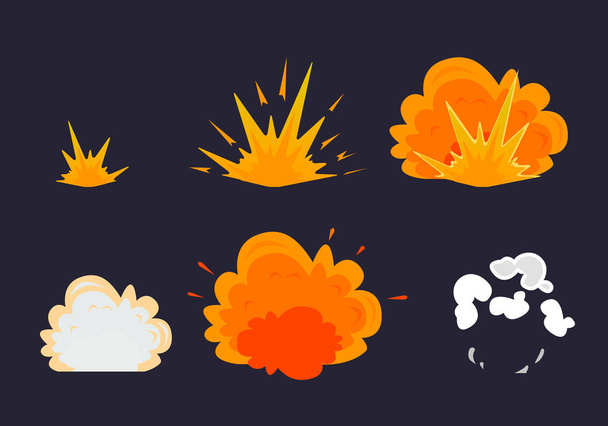 Efecto explosión de dibujos animados con humo. Ilustración vectorial EPS10
 - Vector, imagen