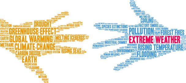 Extreme Weather word cloud on a white background.  - Vector, Image