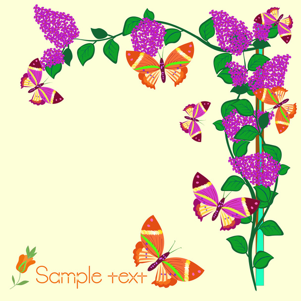 Floral card - Vector, imagen