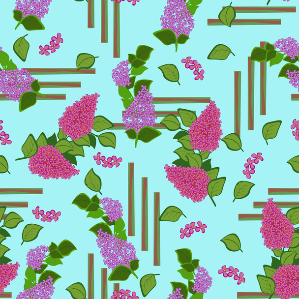 Colorful flowers and leafs - seamless pattern - Вектор, зображення