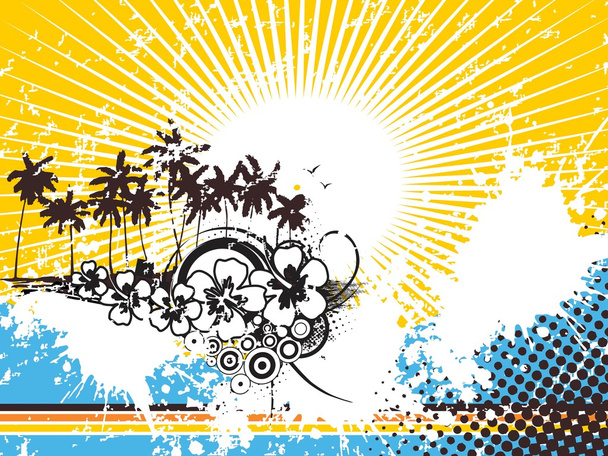 Grungy background with tree - Vektor, obrázek