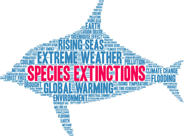 Species Extinctions word cloud on a white background.  - Vector, Image