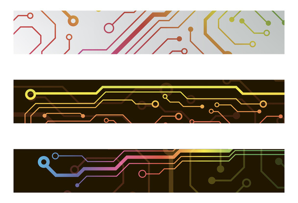 Techno circuit web banners. EPS10 vector illustration - Vector, Image