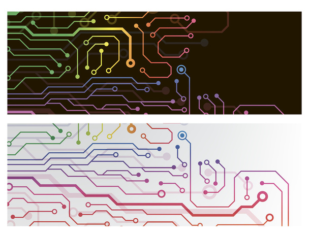 banners techno circuito web. Ilustração do vector EPS10
 - Vetor, Imagem