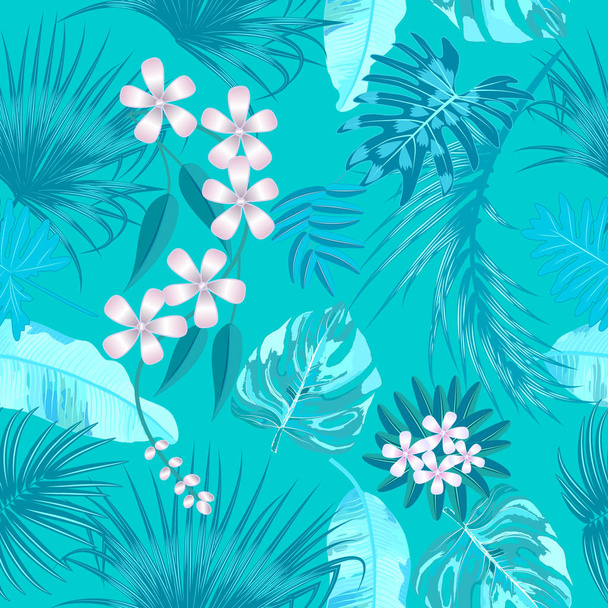 Vector tropical seamless pattern in Germany colors. Botany design, jungle leaves can be used for brochure template, poster, wedding invitation or card design. - Διάνυσμα, εικόνα