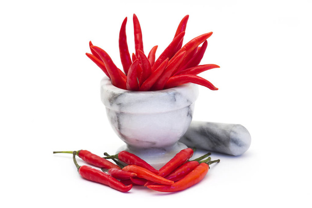 Red Hot chili peppers w moździerzu - Zdjęcie, obraz