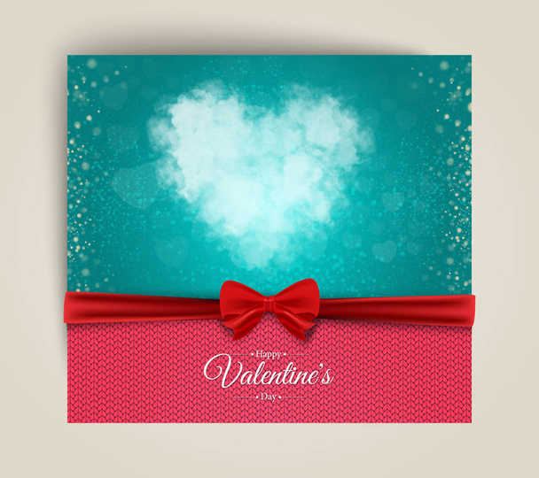 Valentine's Day. Abstract background with a heart from a fog, on a beautiful background. Vector illustration - Vector, Imagen