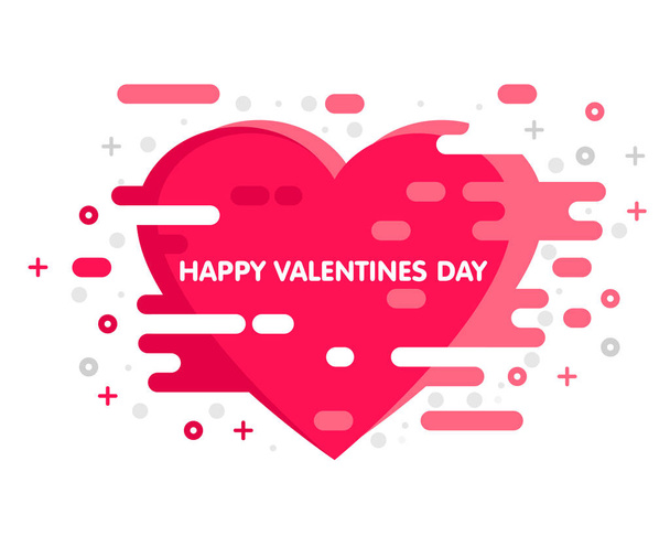Valentines day vector colorful illustration with abstract design pattern. Valentines heart. Vector illustration. - ベクター画像