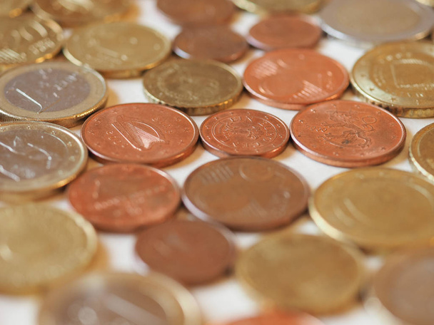 ユーロ硬貨(EUR) 、背景として有用な欧州連合の通貨 - 写真・画像