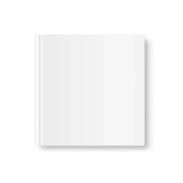 Placu ZAMKNIĘTA książki mock up na białym tle. Biały pusty okładka. ilustracja wektorowa 3D realistyczne książki, Notatnik, pamiętnik itp - Wektor, obraz