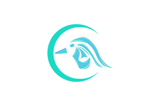  rosto pássaro logotipo ilustração
 - Vetor, Imagem