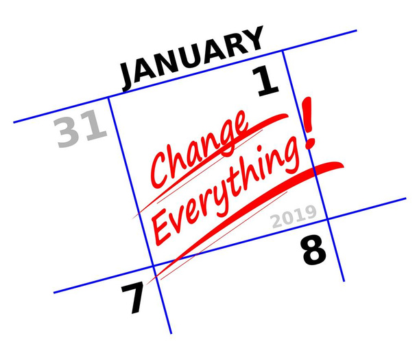 2019 の新しい年の解像度を向上させる方法のアイコンをカレンダーします。 - 写真・画像