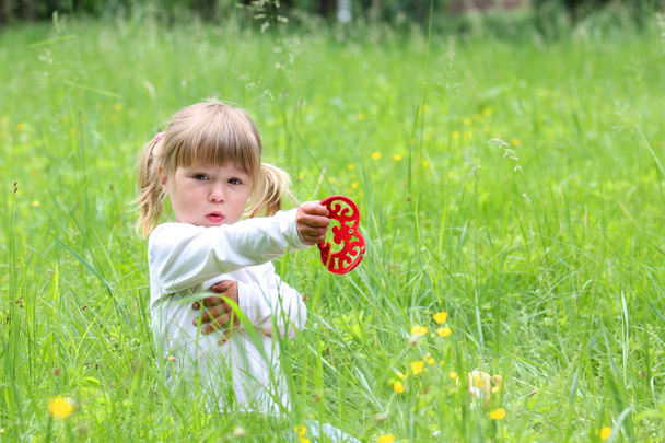 beautiful little girl on nature - Photo, image