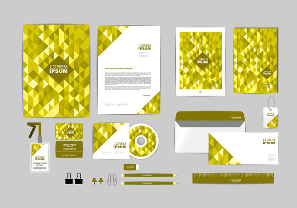 corporate identity template for your business includes CD Cover, Business Card, folder, ruler, Envelope and Letter Head Designs N - Vector, Image