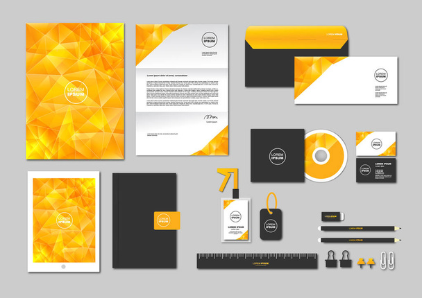 corporate identity template for your business includes CD Cover, Business Card, folder, ruler, Envelope and Letter Head Designs No. 3 - Vector, Image