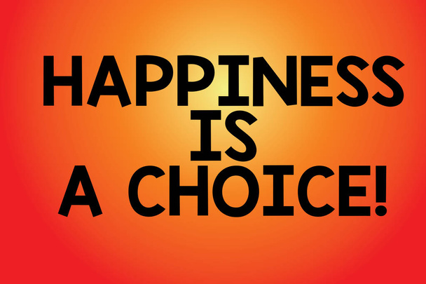 Text sign showing Happiness Is A Choice. Conceptual photo Stay happy all the time cheerful inspired motivated Blank Color Rectangular Shape with Round Light Beam Glowing in Center. - Photo, Image