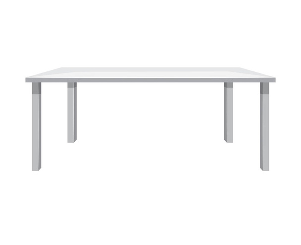 Houten tafel geïsoleerde illustratie op witte achtergrond - Vector, afbeelding
