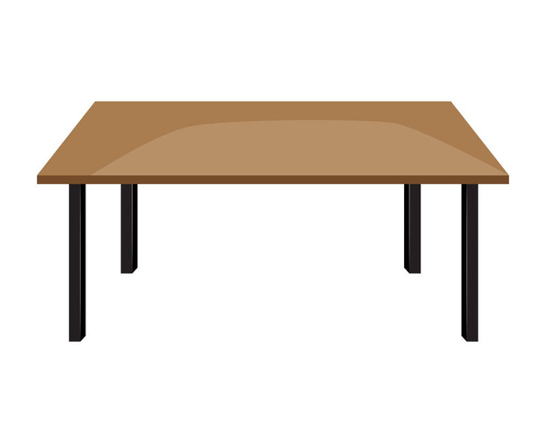 Ξύλινο τραπέζι απομονωμένη εικόνα σε λευκό φόντο - Διάνυσμα, εικόνα
