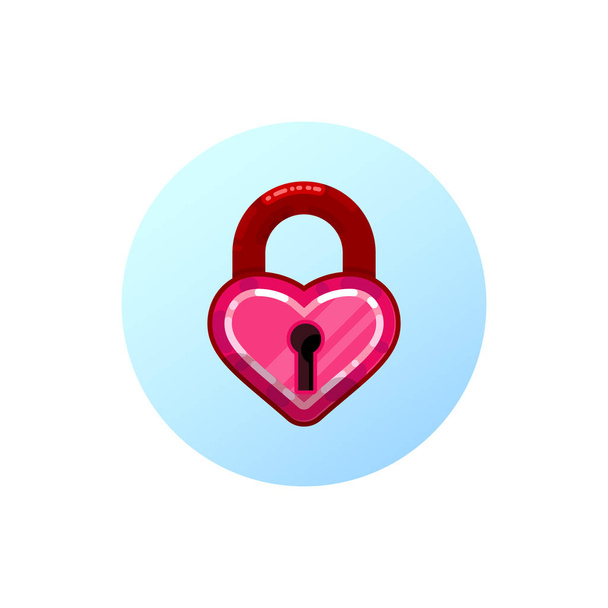 Heart lock. flat design style. - Vecteur, image