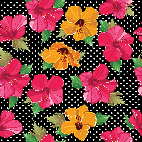 Floral seamless pattern with beautiful flowers, hand-drawing. - Vektor, obrázek