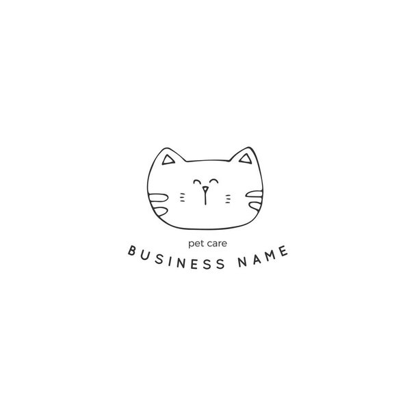 Wektor ręcznie rysowane logo szablon dla zwierząt domowych powiązanych biznesowych. - Wektor, obraz