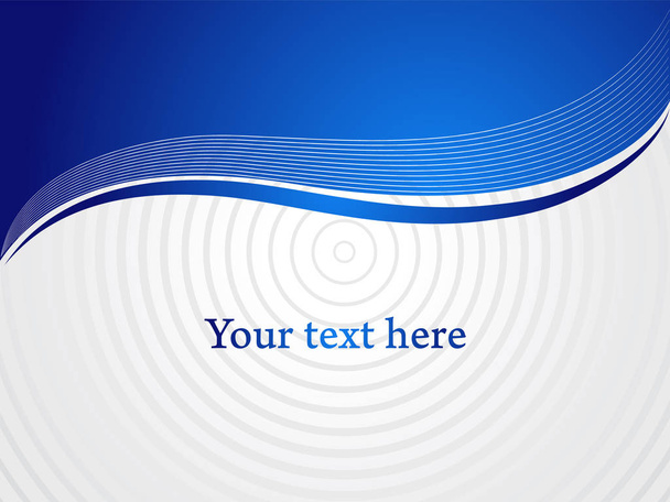 Blue horizontal curly shapes and gray space for your text. Vector presentation background. - Вектор,изображение