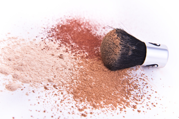 Makeup brush and powder - Foto, Imagem