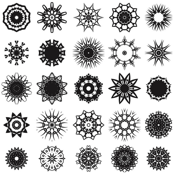 Set di diverse Rosette tribali Tattoo Design isolato su sfondo bianco. Design polinesiano
 - Foto, immagini