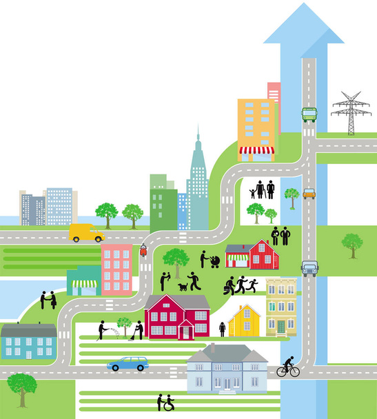 City City Map, Life in the city - Vector Illustration - Vector, Image