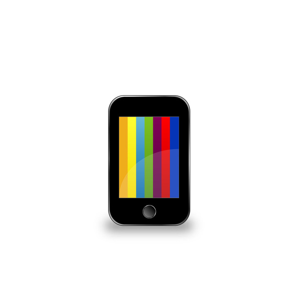 Мобильный телефон с красочным экраном
 - Вектор,изображение