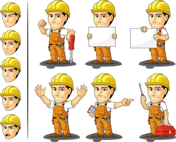 industriële bouw werknemer mascotte - Vector, afbeelding