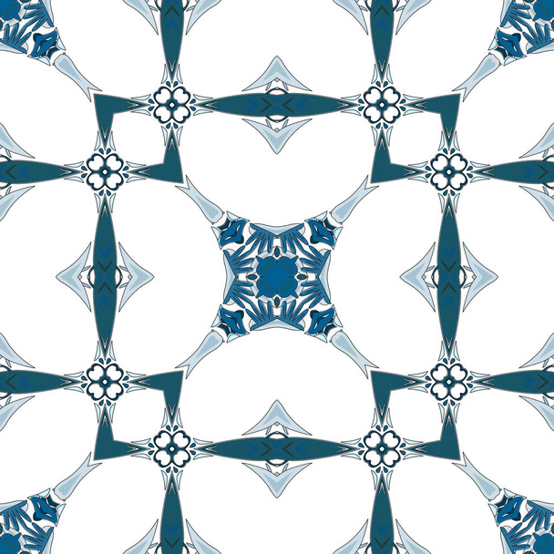 Seamless pattern illustration in traditional style - like Portuguese tile - ベクター画像