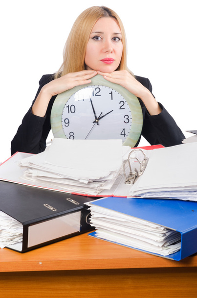 Mujer estresada por demasiado trabajo
 - Foto, Imagen