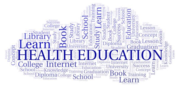 Educação em Saúde nuvem de palavras, wordcloud feita apenas com texto
. - Foto, Imagem