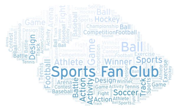 Sportowy Fan Club słowo cloud. Wykonane z tylko tekst. - Zdjęcie, obraz
