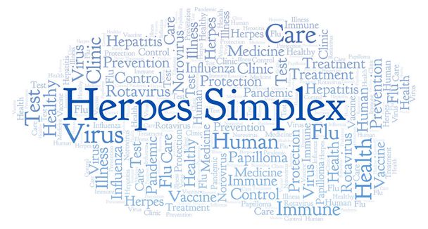 Nube de palabras Herpes Simplex, hecha solo con texto
 - Foto, Imagen