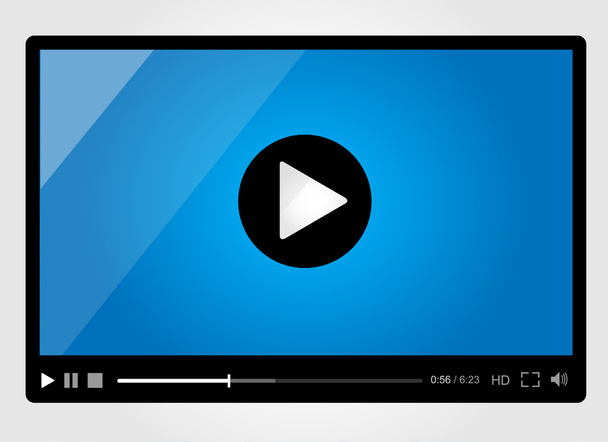Video player for web, minimalistic design - Vector, Image