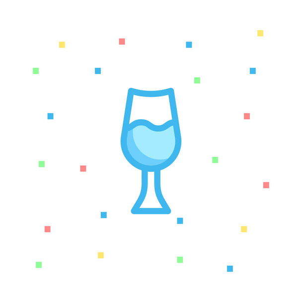 champagne glass flat style icon, vector illustration  - Vector, Imagen