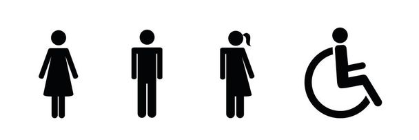 sada ikon toaletu včetně pohlaví neutrální ikonu piktogram - Vektor, obrázek