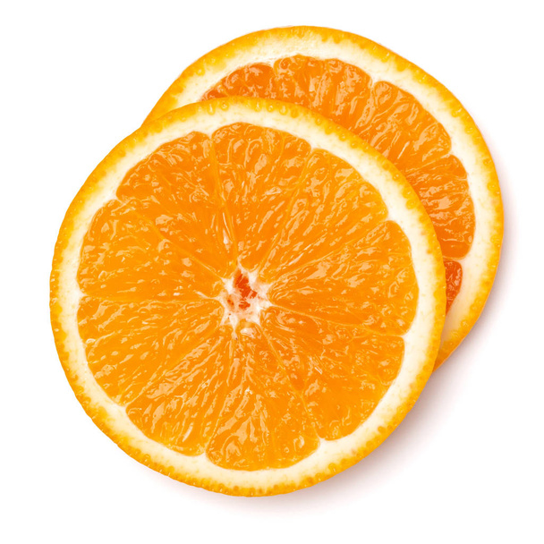 Orange fruit slices isolated on white background - Fotoğraf, Görsel