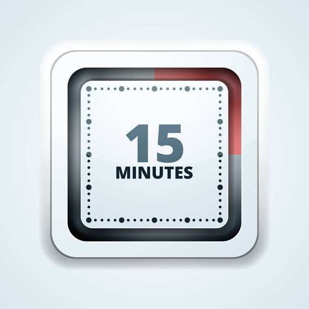 15 minut časovače ikona izolovaných na bílém pozadí, vektor, ilustrace  - Vektor, obrázek