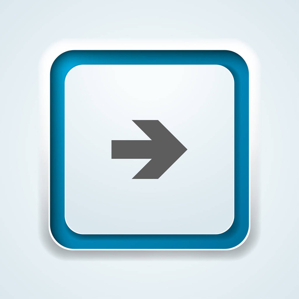 Right arrow round button on white background - Vector, afbeelding