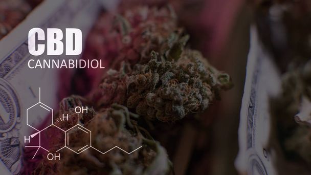 fórmulas químicas de los elementos THC CBD en cepas medicinales de marihuana
 - Foto, Imagen