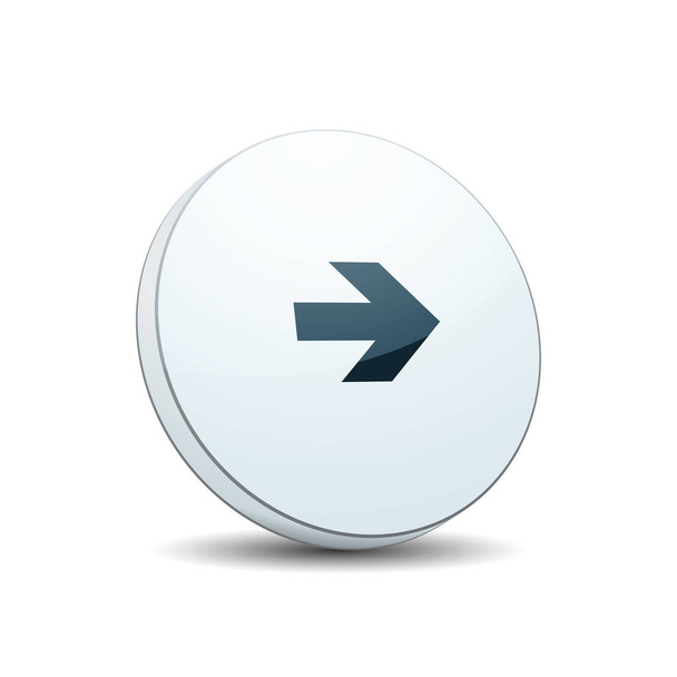 Juiste pijlen per ronde knop op witte achtergrond - Vector, afbeelding
