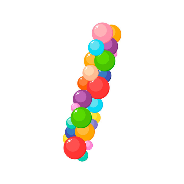 Vector cartoon sign slash for kids colored balls. - Διάνυσμα, εικόνα