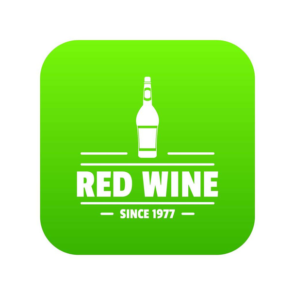 Glass wine icon green vector - Vector, Image