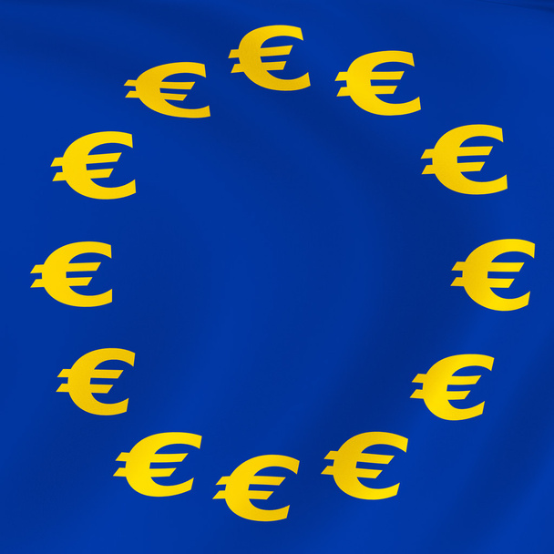 vlag van euro-munt - Foto, afbeelding