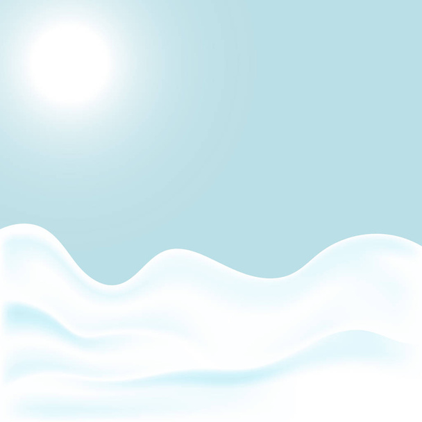 Realistische sneeuwjacht geïsoleerd. Vectorillustratie met sneeuw heuvels. Besneeuwde winterlandschap. - Vector, afbeelding