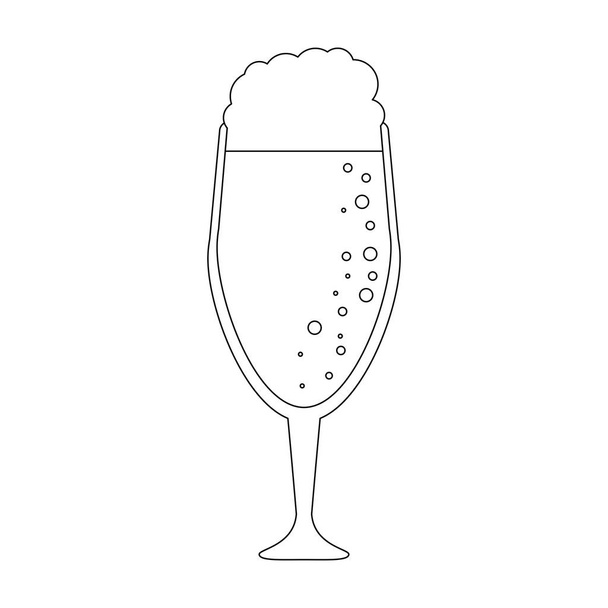 Пивна скляна чашка в чорно-білому
 - Вектор, зображення