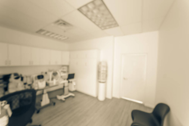 Blurry background eyeglass store and vision center in Texas, Ame - Photo, Image